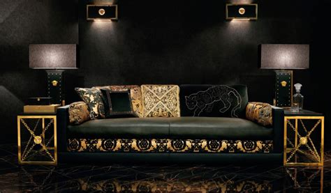 versace leather sofa|Altro.